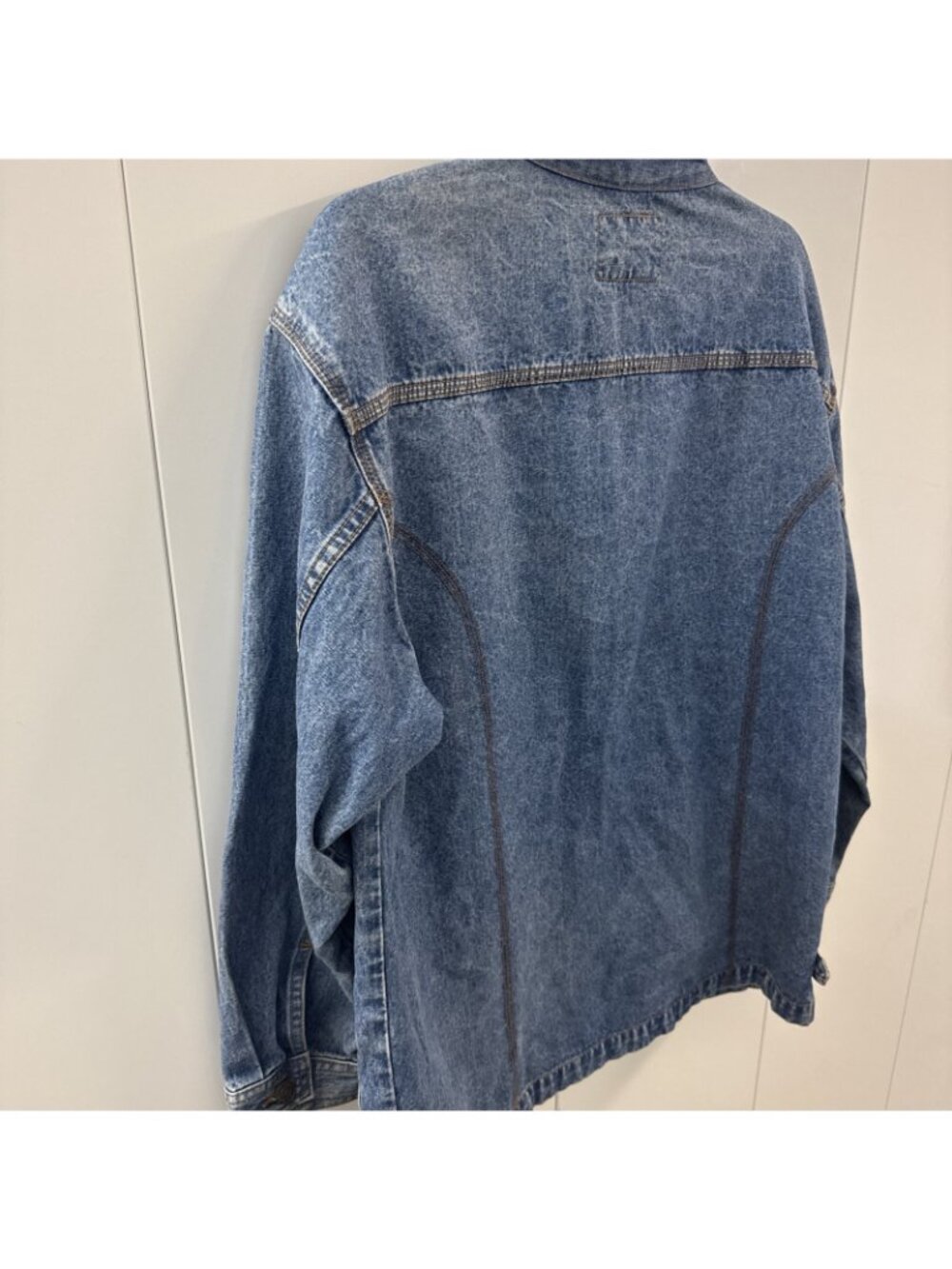 VTG JORDACHE LARGE STONEWASH DENIM JEAN TRUCKER COWBOY RANCH JACKET SZ Large - Picture 5 of 9